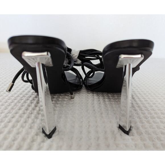 Vivianly Lace Up Strappy Pointed Toe Stiletto Heels Sandals Size 10 - Picture 6 of 10